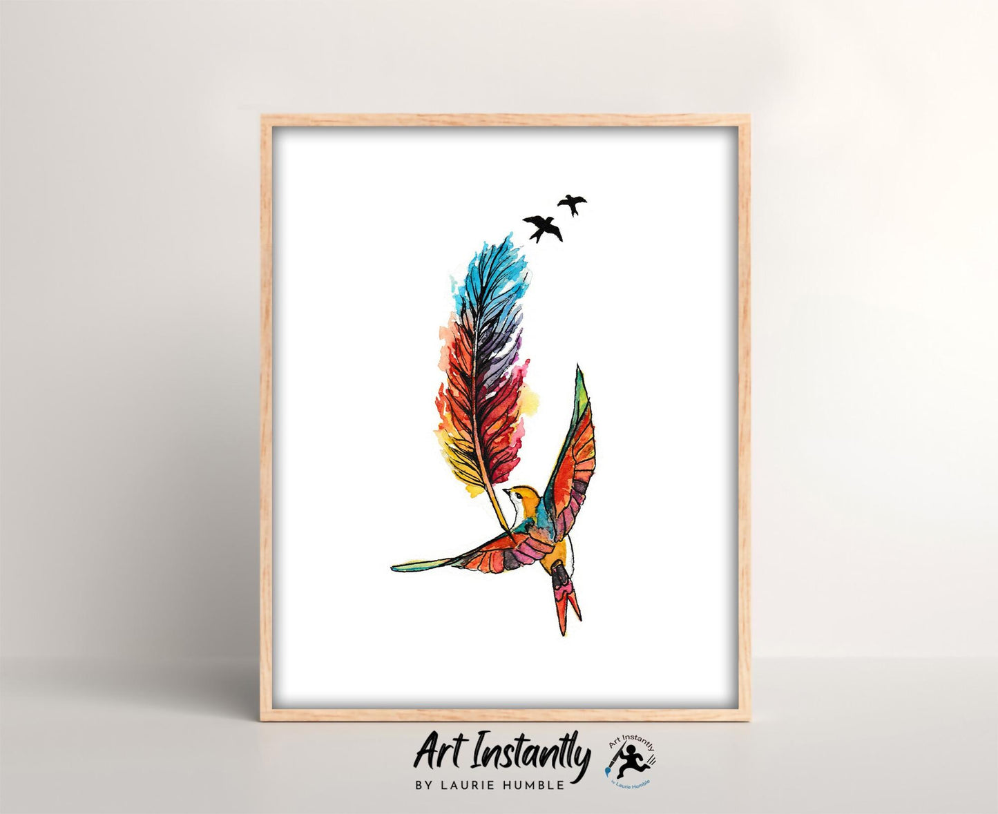 Feather Tattoo Flash Print