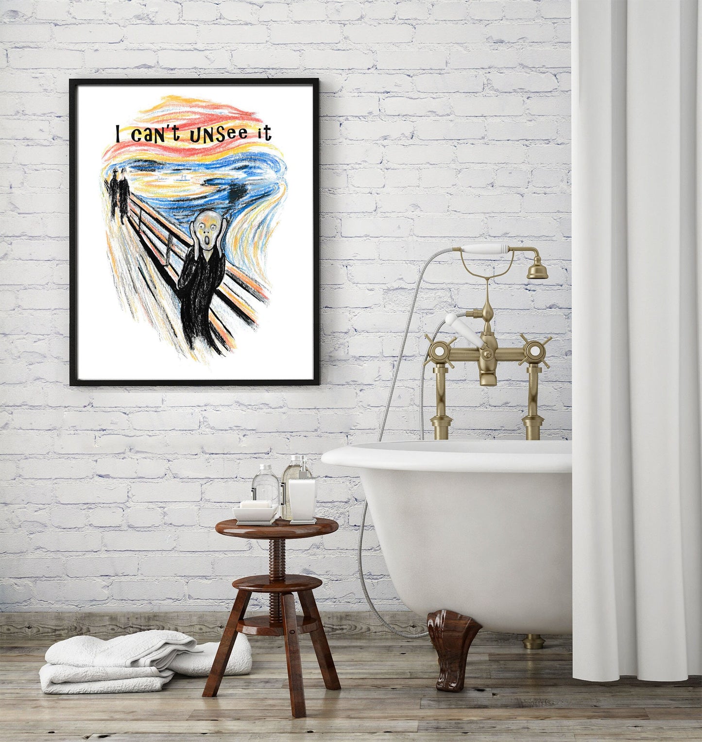 Funny Bathroom Scream Print