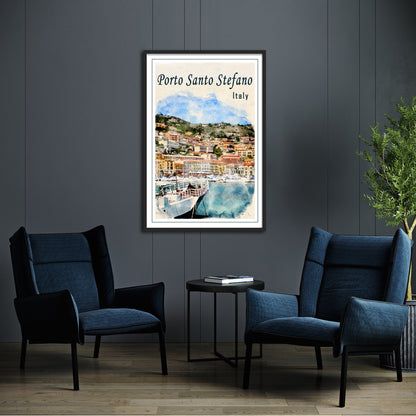 Italy Porto Santo Stefano Travel Poster