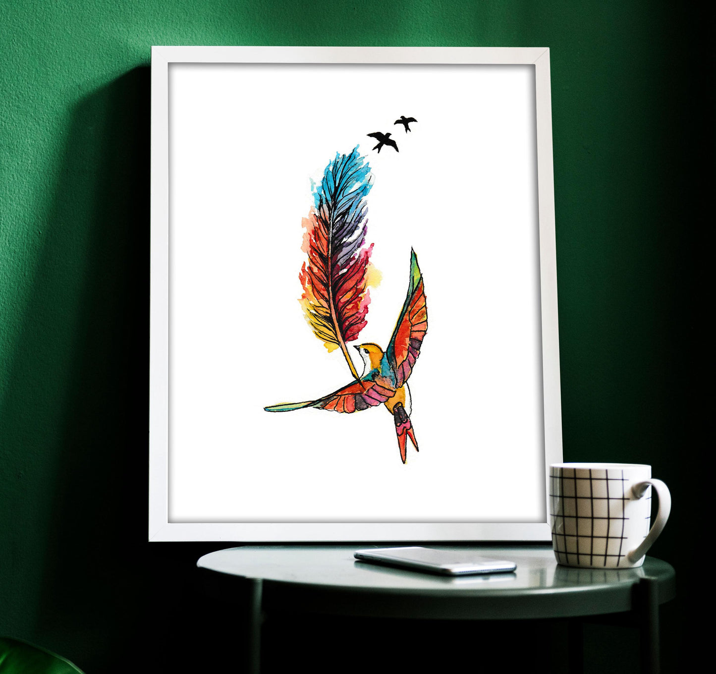 Feather Tattoo Flash Print