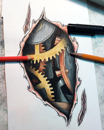 Steam Punk 3D Tattoo Design