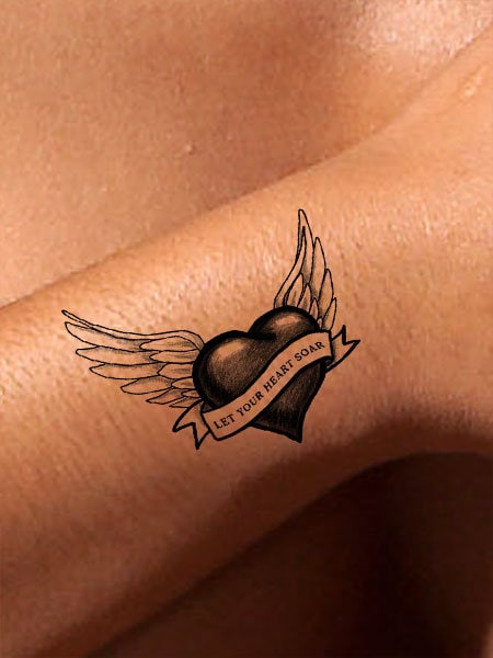 Winged Heart Tattoo Design