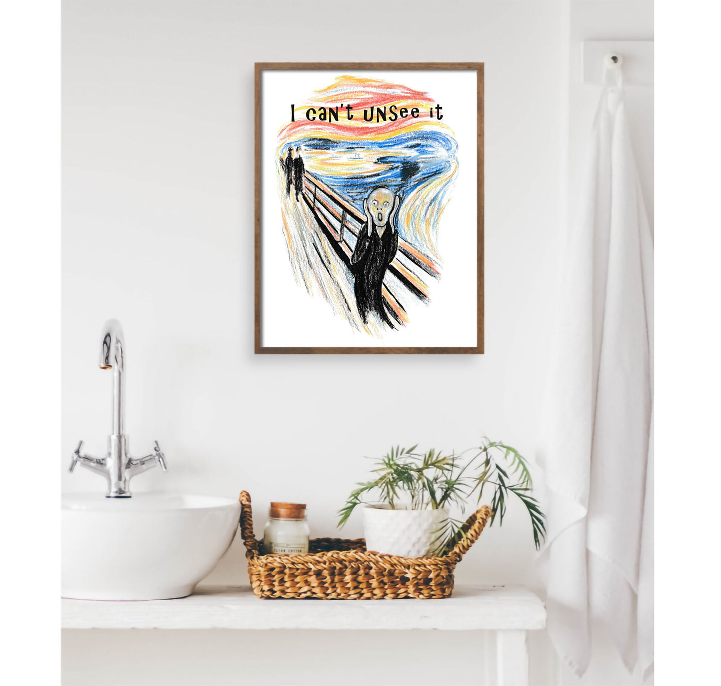 Funny Bathroom Scream Print