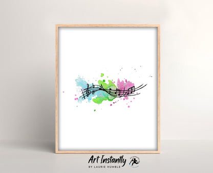 Music Note Tattoo Flash Print