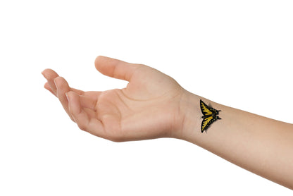 Yellow 3D Butterfly Tattoo Design