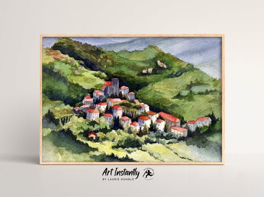 Italian Village Landscape Print