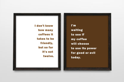 Set of 2 Coffee Typography Prints