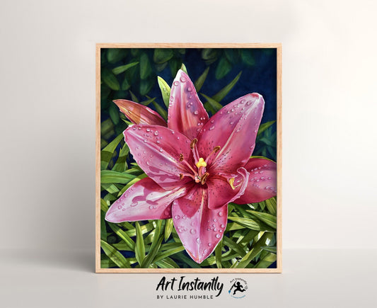 Pink Lily Floral Print