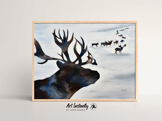 Reindeer Painting Print