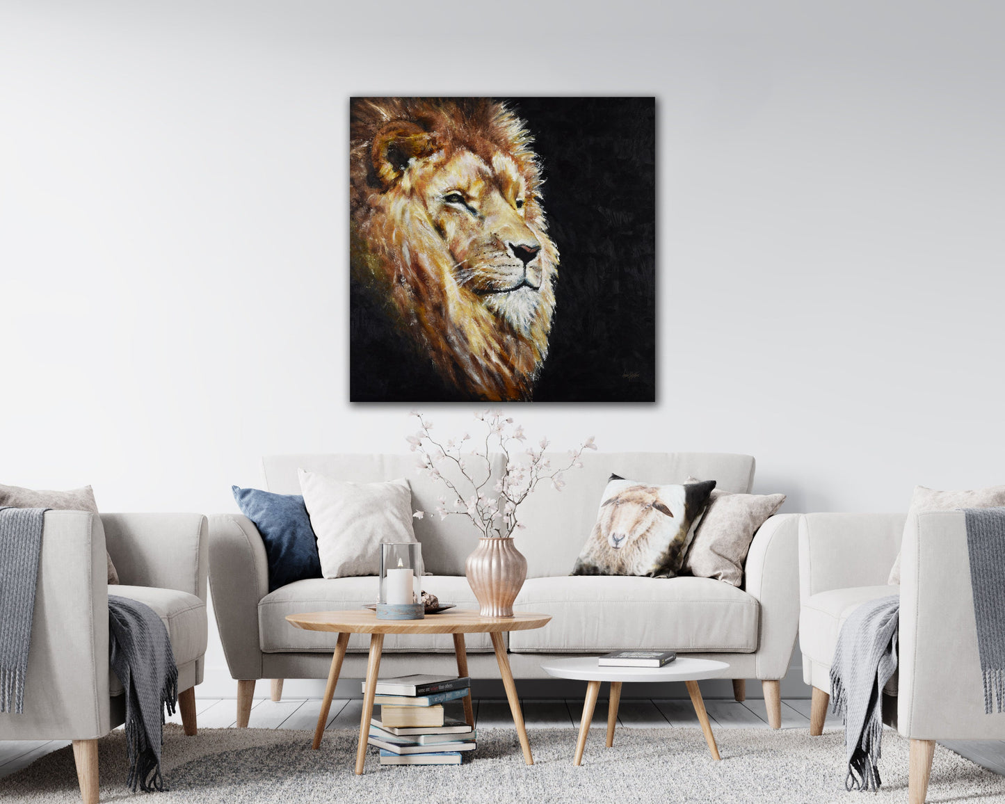 Lion Oil Painting Print