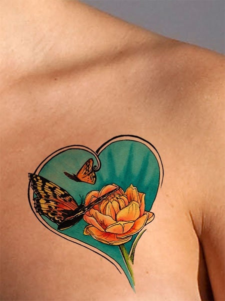 Butterfly Heart Tattoo Design