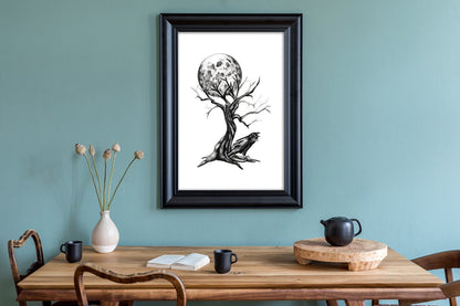 Tree and Raven Wall Art