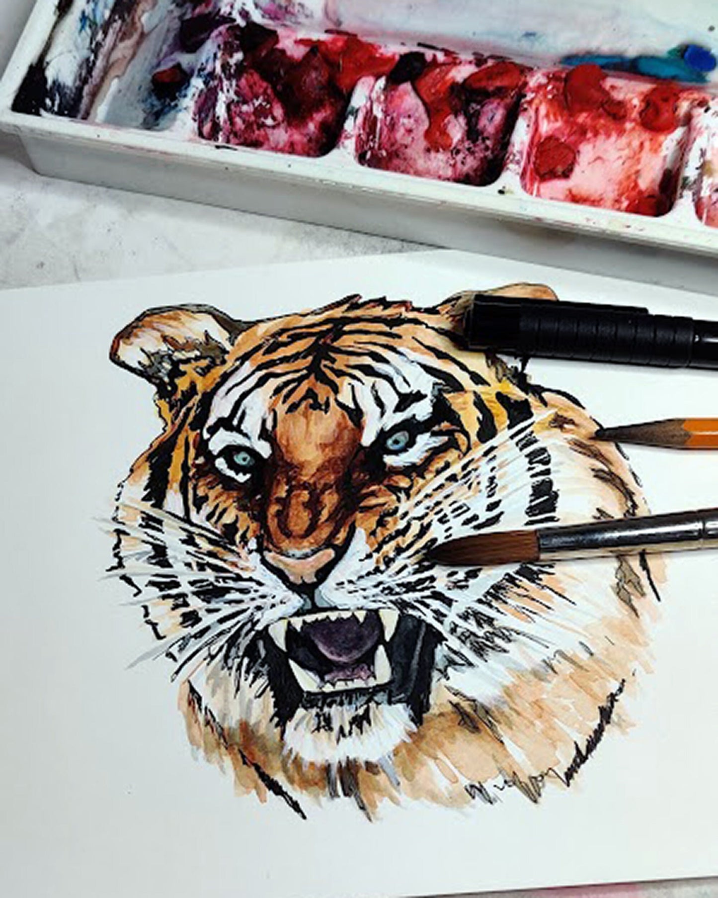 Orange Tiger Tattoo Design