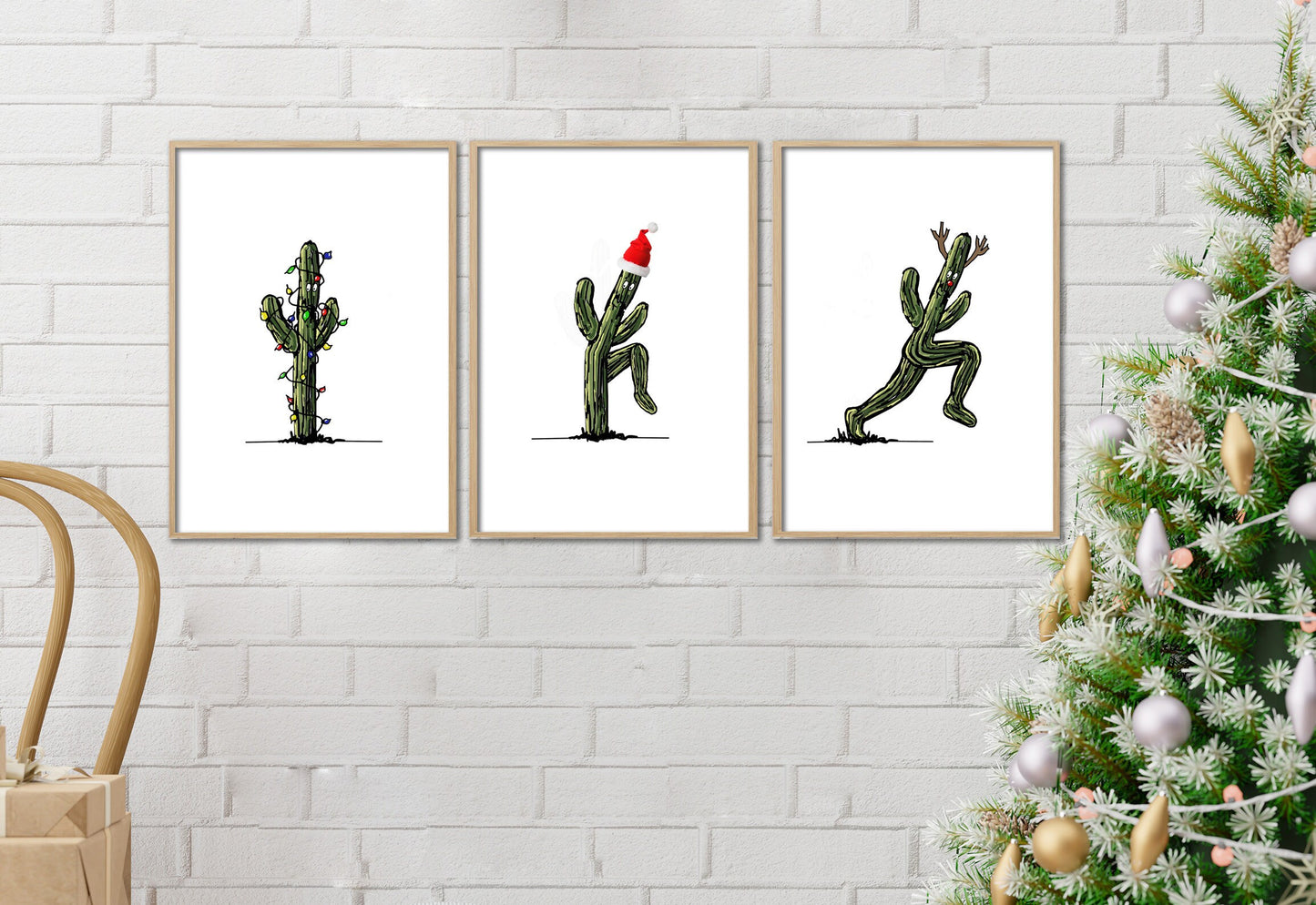 Christmas Cactus Set Of 3 Prints