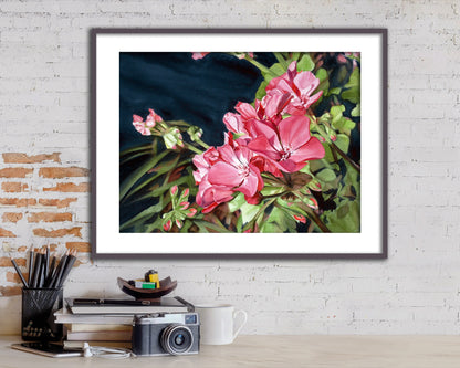 Pink Botanical Flower Print