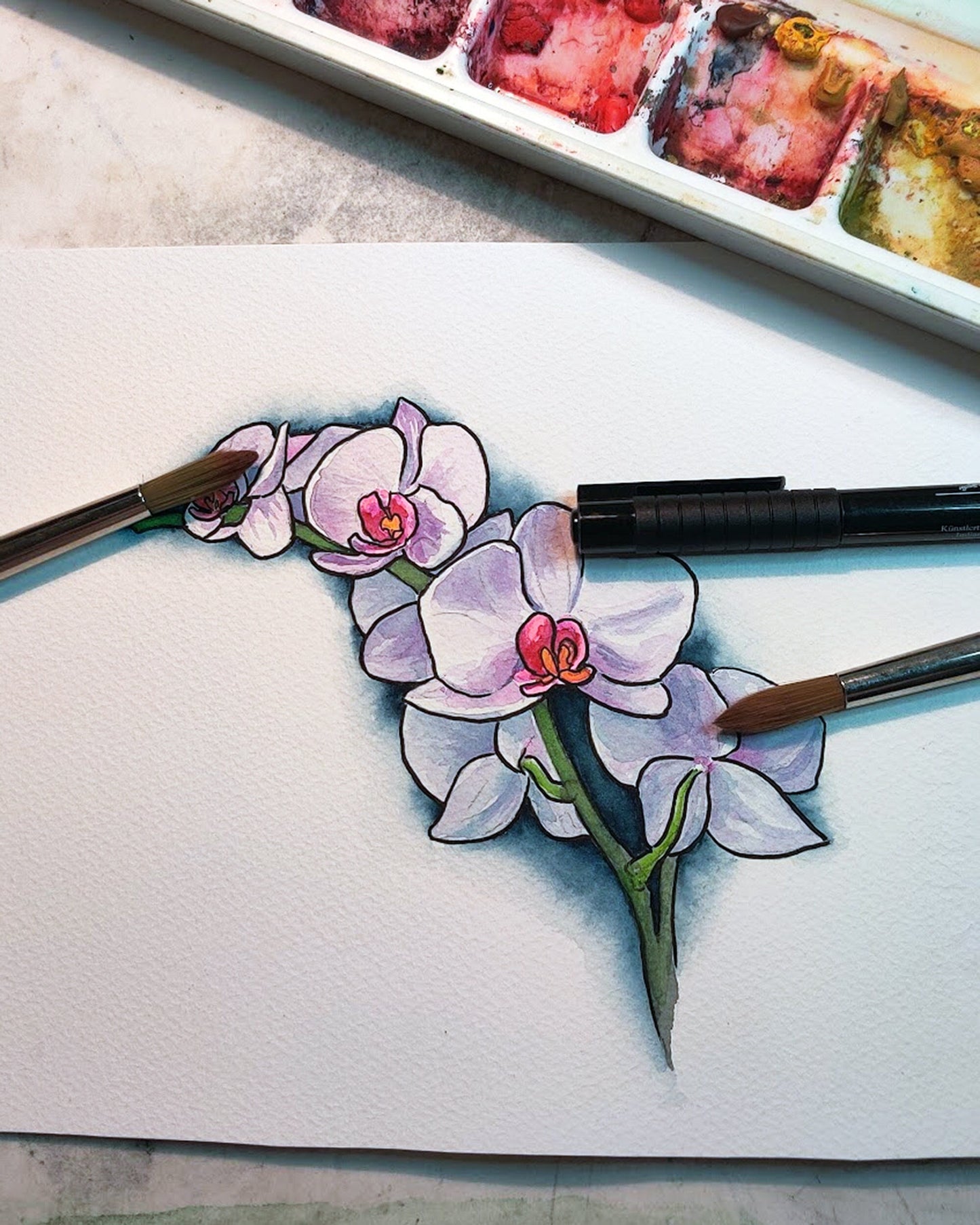 Elegant Orchid Tattoo Design