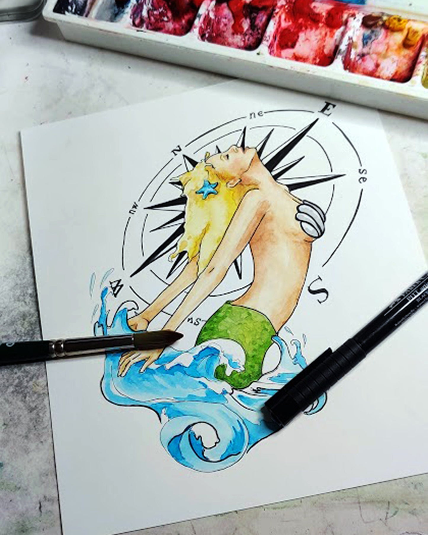 Set of 3 Mermaid Tattoo Designs