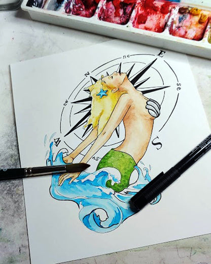 Set of 3 Mermaid Tattoo Designs