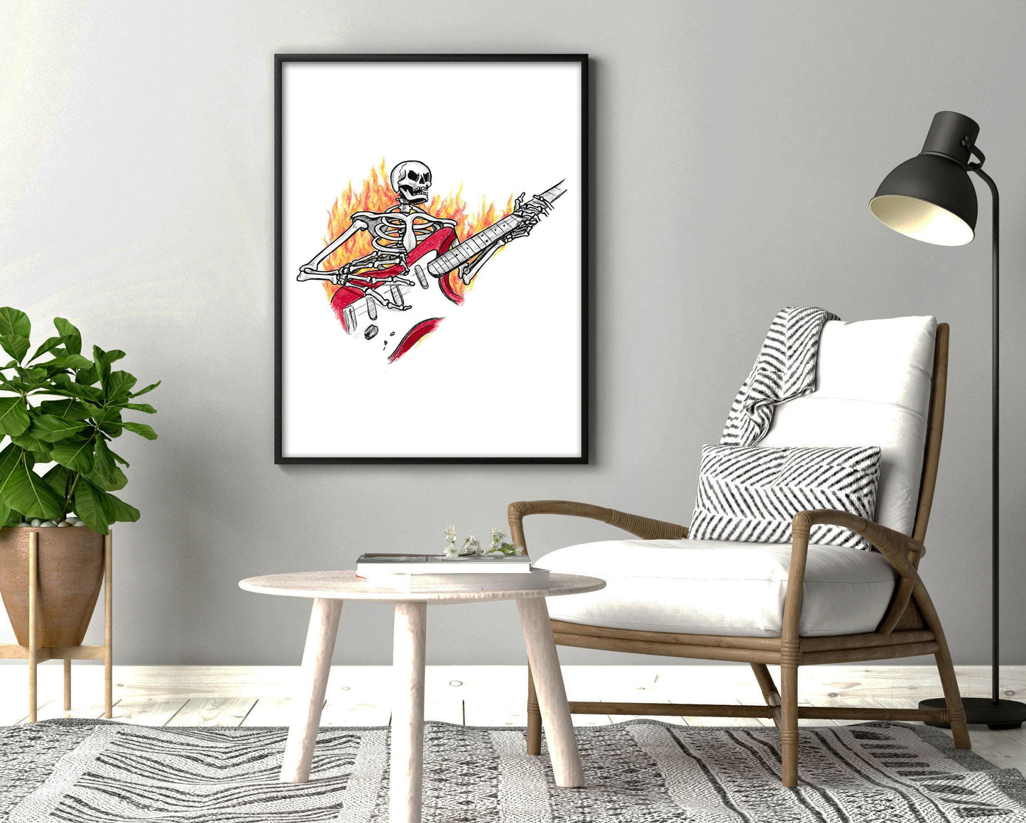 Guitar Music Tattoo Flash Print