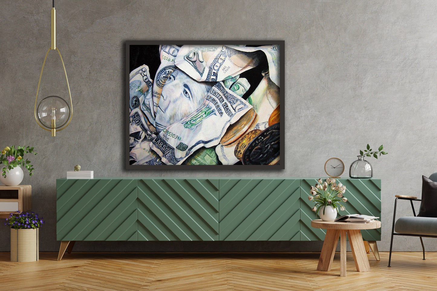 Money Oil Painting Print