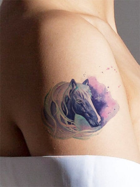 Cowgirl Horse Tattoo Design