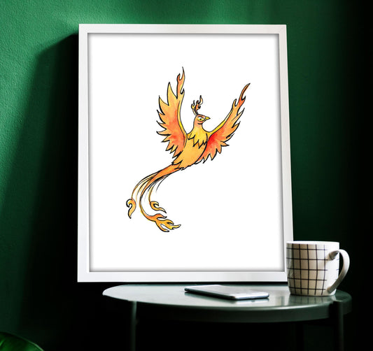 Phoenix Tattoo Flash Print