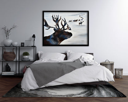 Reindeer Painting Print