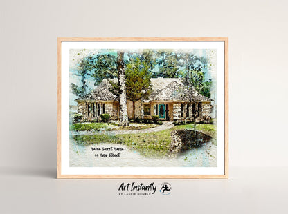 Realtor Closing Gift Custom House Print