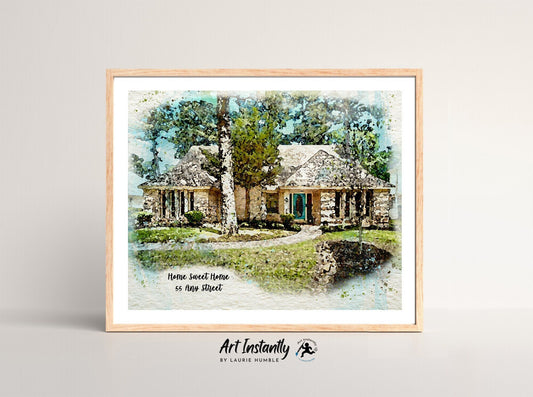 Realtor Closing Gift Custom House Print