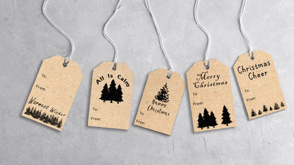Vintage Christmas Tree Gift Tags