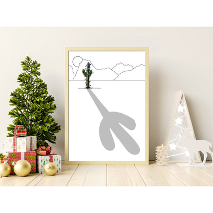 Minimalist Christmas Cactus Triptych