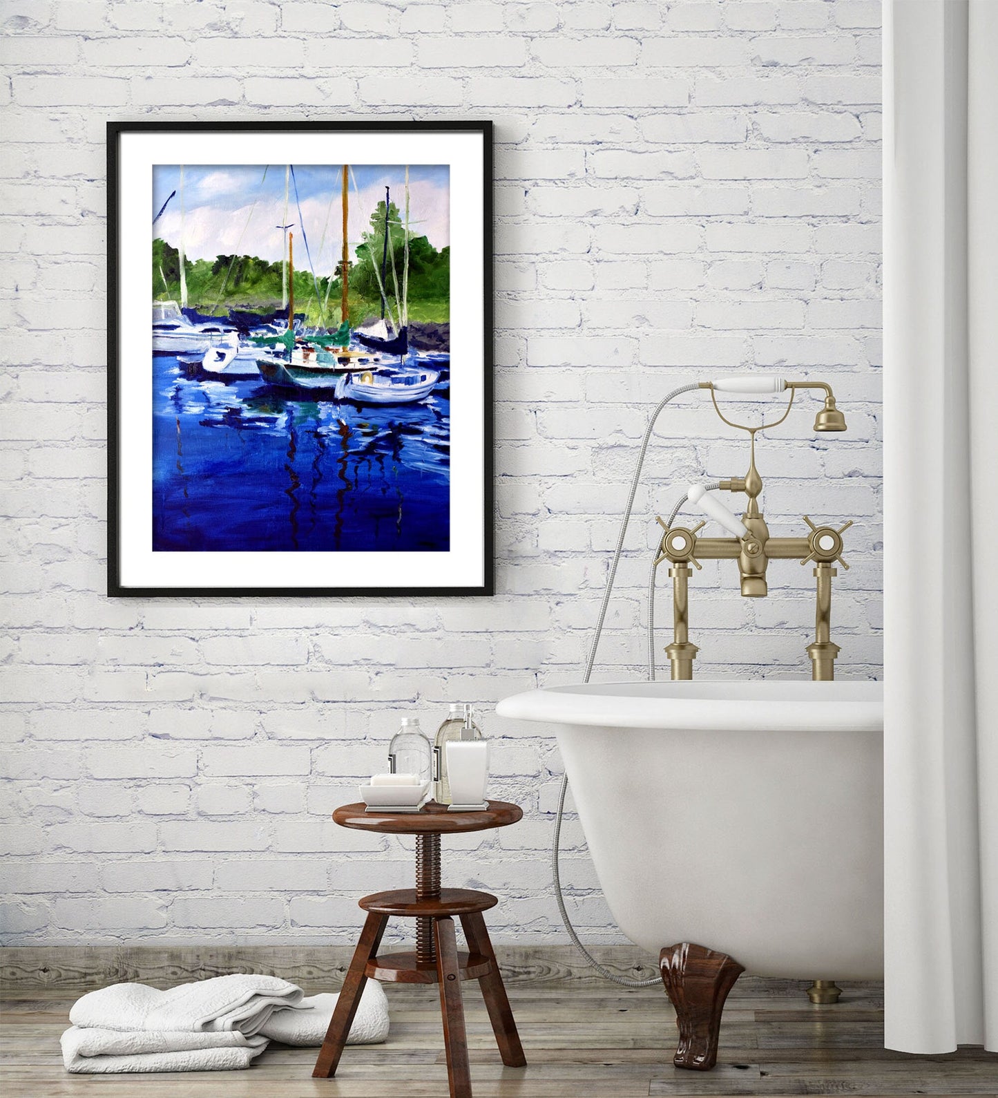 Seaside Harbor Painting Print