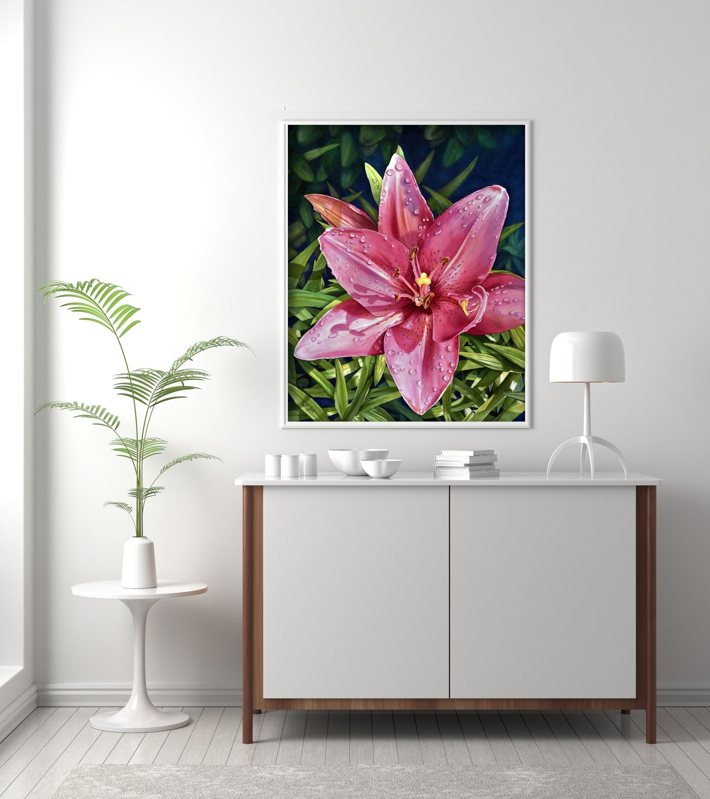 Pink Lily Floral Print