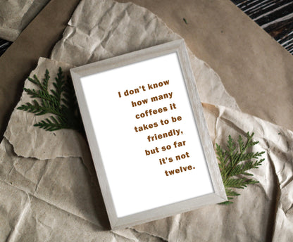 Minimalist Typography Coffee Bar Print