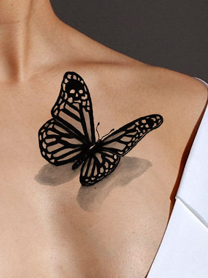 Yellow Butterfly Tattoo Design