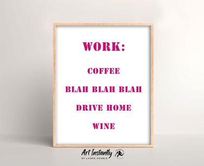 Pink Office Quote Wall Art