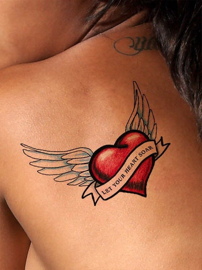 Winged Heart Tattoo Design