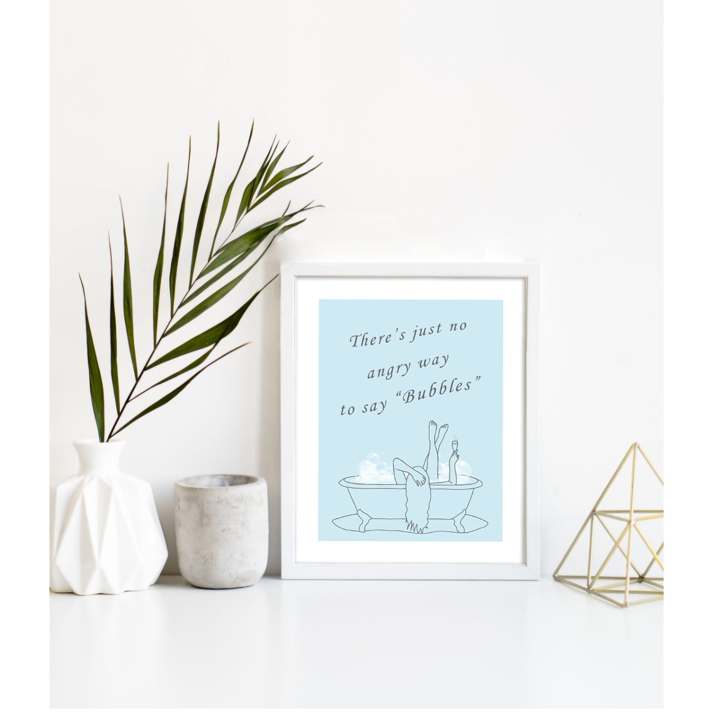 Blue Bathtub Art Print