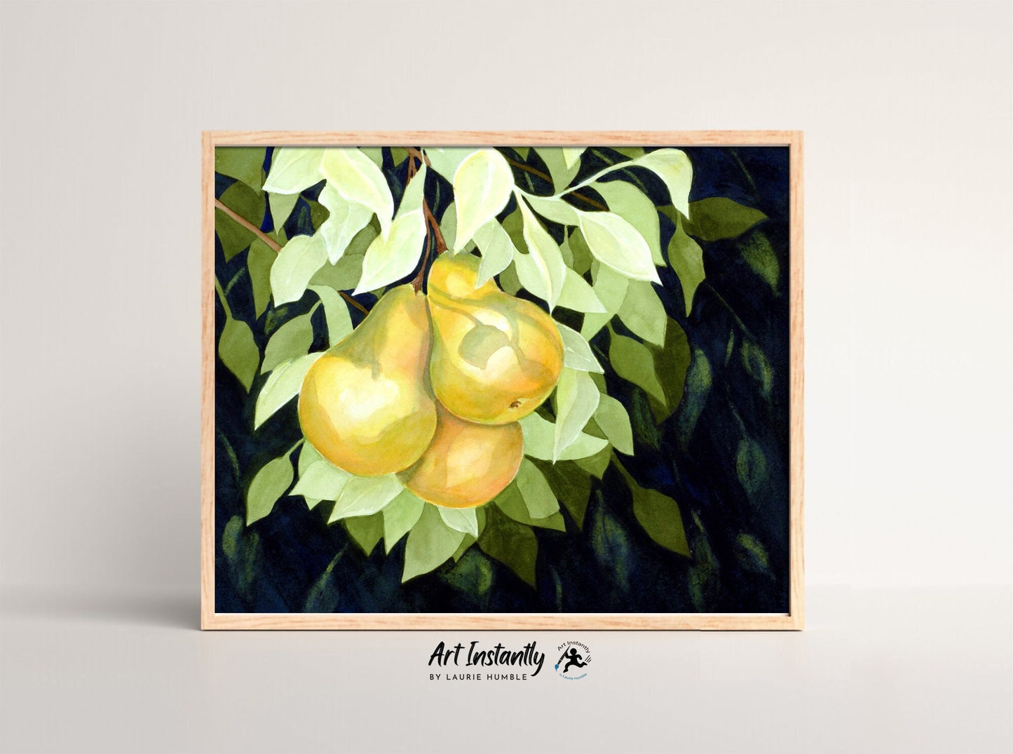 Watercolor Pear, Fruit Art Print