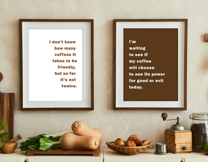 Set of 2 Coffee Typography Prints