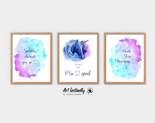 Unicorn Set of 3 Prints