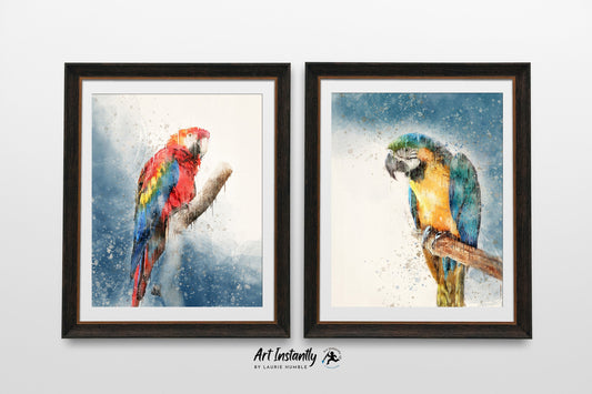 Set of 2 Macaw Parrot Prints