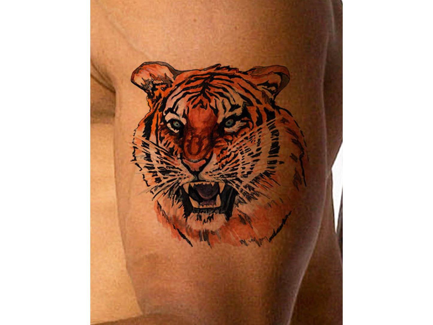 Orange Tiger Tattoo Design