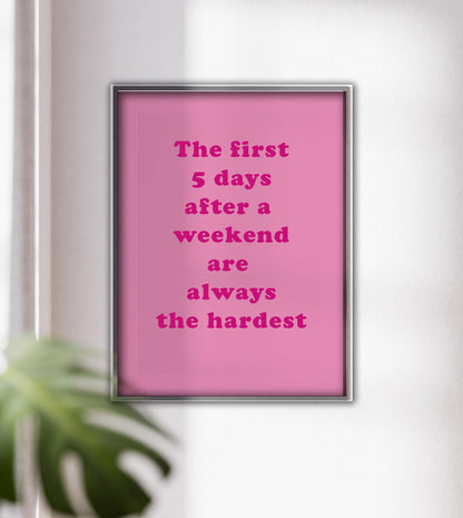 Pink Office Quote Print