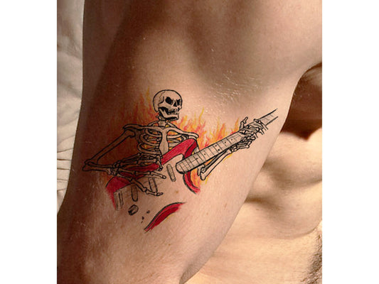 Guitar Skeleton Tattoo Design