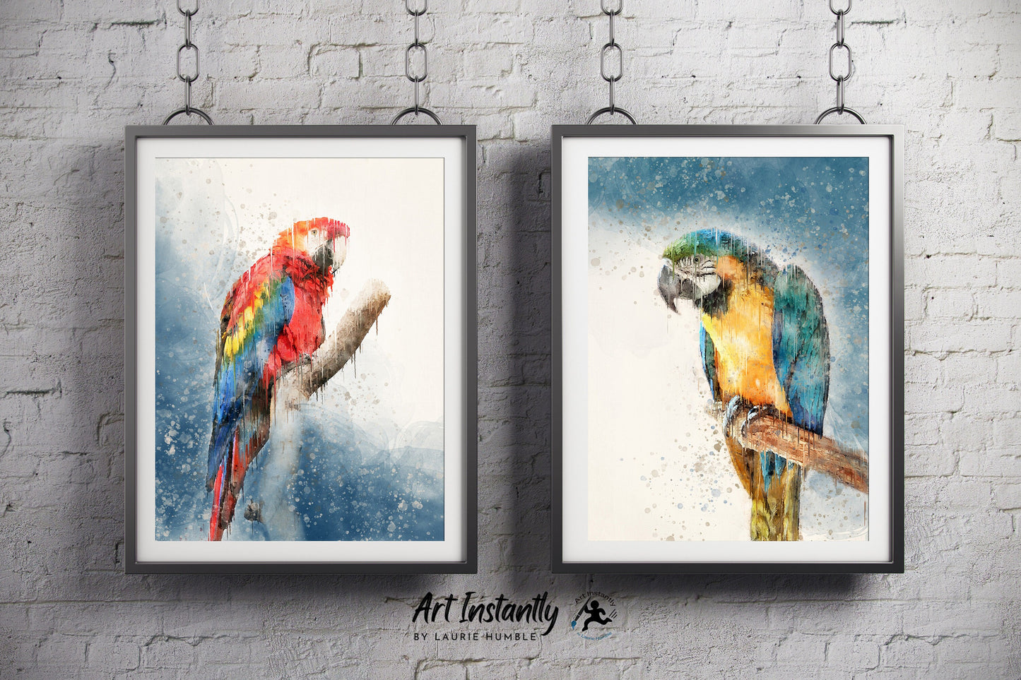 Set of 2 Macaw Parrot Prints