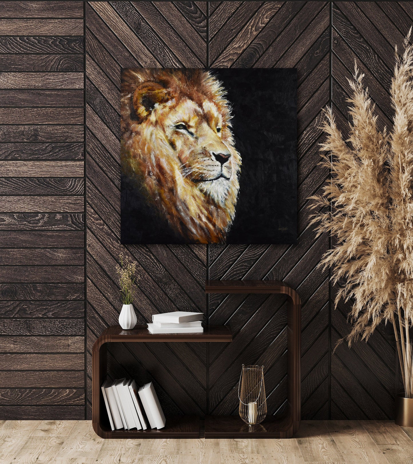 Lion Oil Painting Print