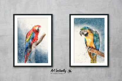 Set of 2 Macaw Parrot Prints