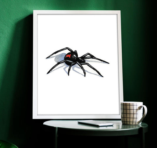 Black Widow 3D Spider Tattoo Flash Print