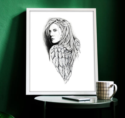 Warrior Angel Tattoo Style Print